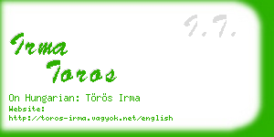 irma toros business card
